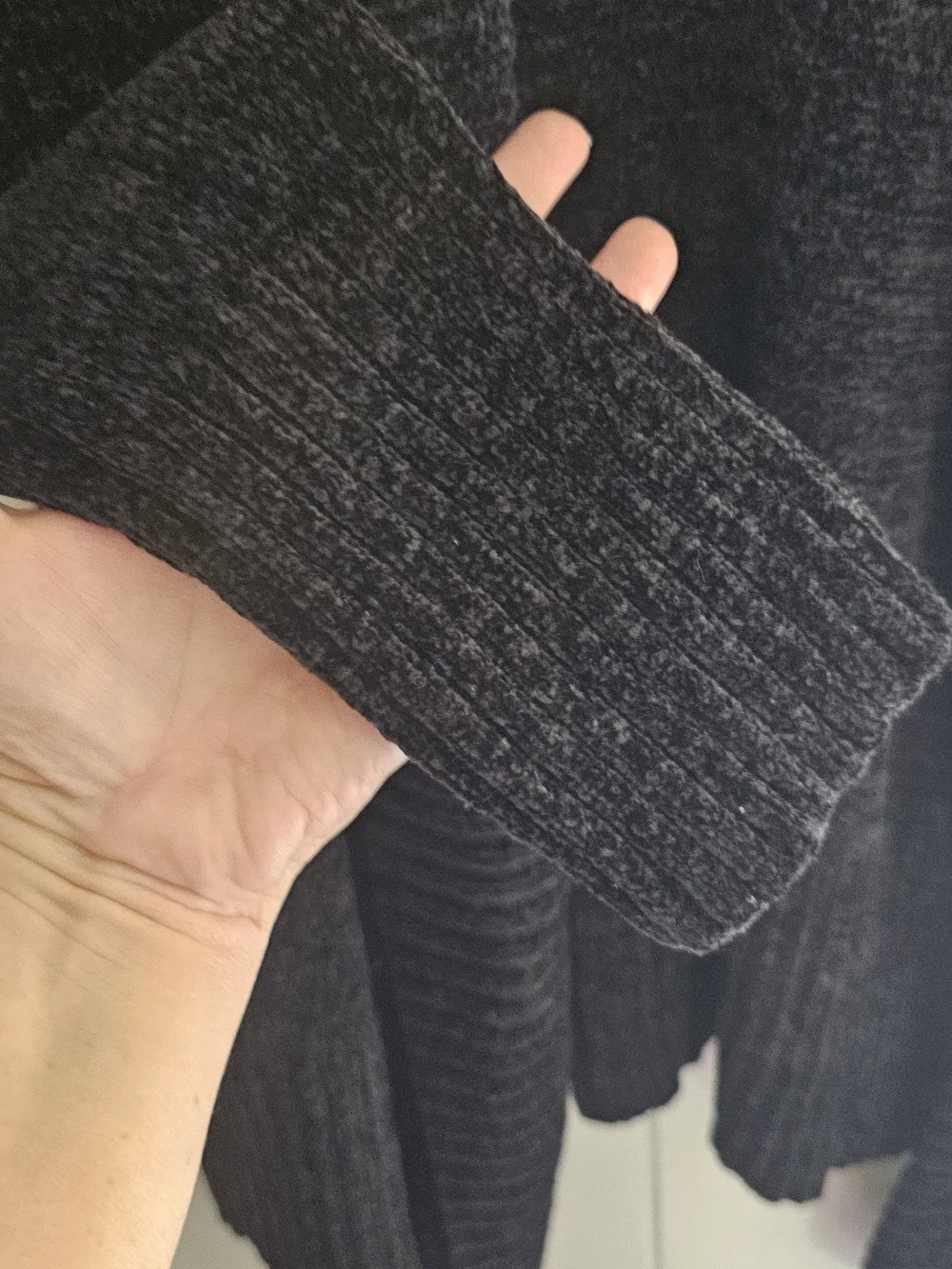 Black Open-Front Knit Cardigan Sweater - Women